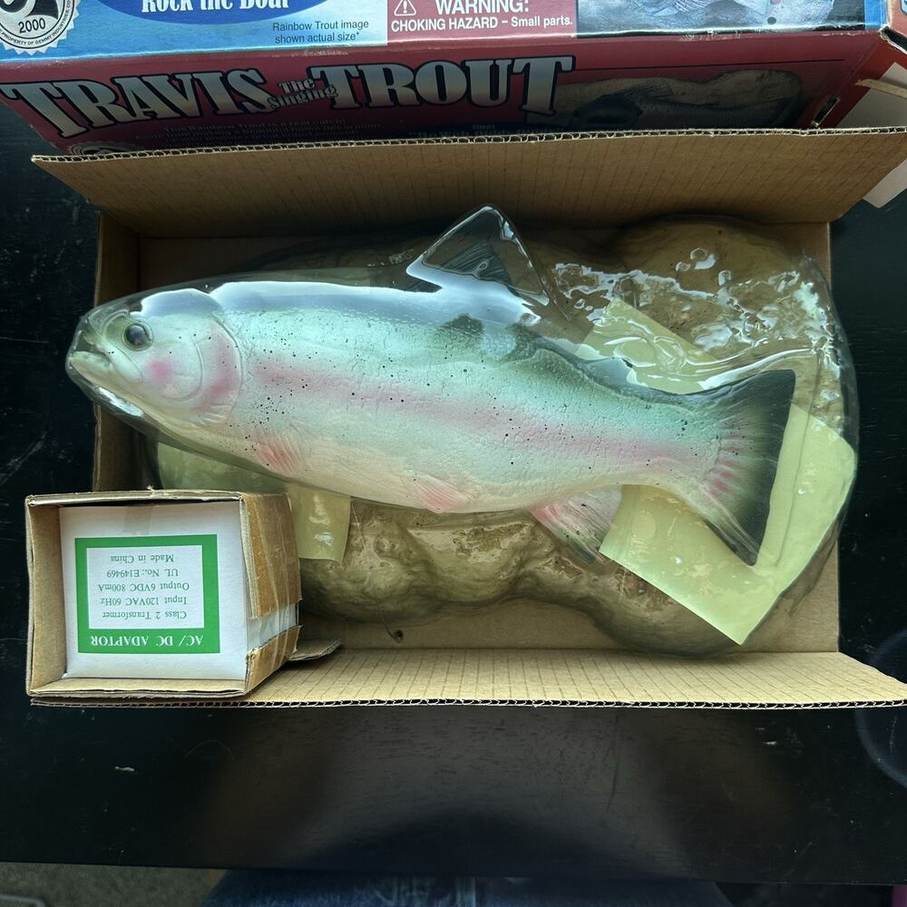 Vintage Travis the Singing Trout Gemmy Big Mouth Billy Bass Makers 1999 Works - Picture 3 of 12
